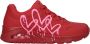 Skechers Uno Goldcrown Dripping Heart Sneaker Vrouwen Rood roze - Thumbnail 3