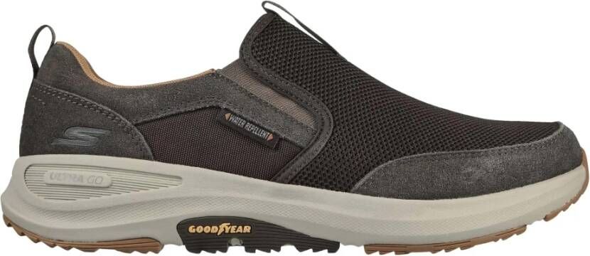 Skechers Goodyear Double Gore Slip On Sneakers Brown Heren