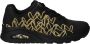 Skechers JGoldcrown Uno Golden Heart Sneakers Dames Zwart - Thumbnail 2