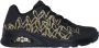 Skechers JGoldcrown Uno Golden Heart Sneakers Dames Zwart - Thumbnail 1