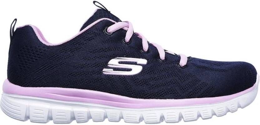 Skechers Graceful Get Connected Sneakers Navy Pink Blue Dames