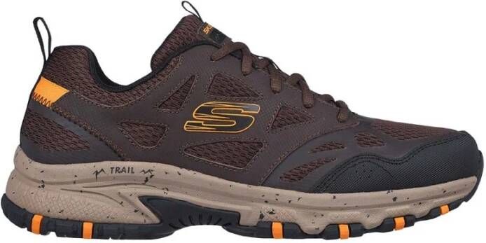 Skechers Heren Leder Textiel Sneakers Brown Heren