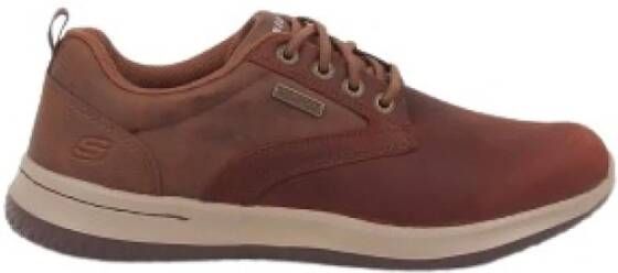 Skechers Heren Waterdichte Sneakers van Leer Brown Heren