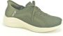 Skechers Kakki Lycra N. Slip-In Sneakers Beige Dames - Thumbnail 1