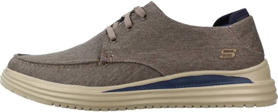 Skechers Lage Profiel Veterschoenen voor Heren Beige Heren