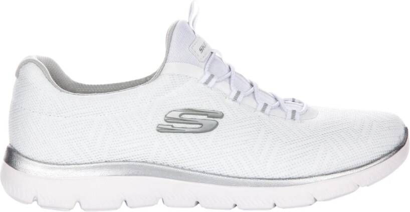 Skechers Mode Sneakers Wit Zilver Vrouwen White Dames