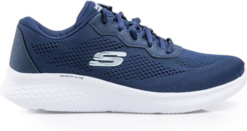 Skechers Stijlvolle leren sneakers voor vrouwen Blauw Dames