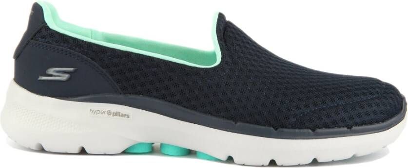 Skechers Navy Slip-On Trainers Vrouwen Lichtgewicht Blue Dames