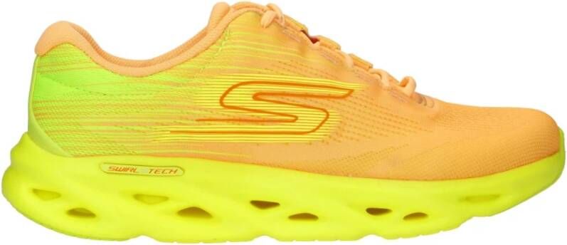 Skechers Neon Gele Swirl Tech Speed Sneaker Multicolor Dames