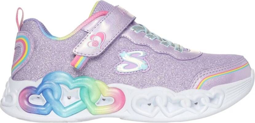 Skechers Oneindige Hartlichtsneakers voor Kinderen Purple Dames