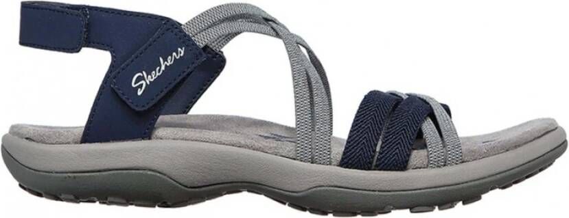 Skechers Blauwe Platte Sandalen voor Dames Reggae Slim Blauw Dames