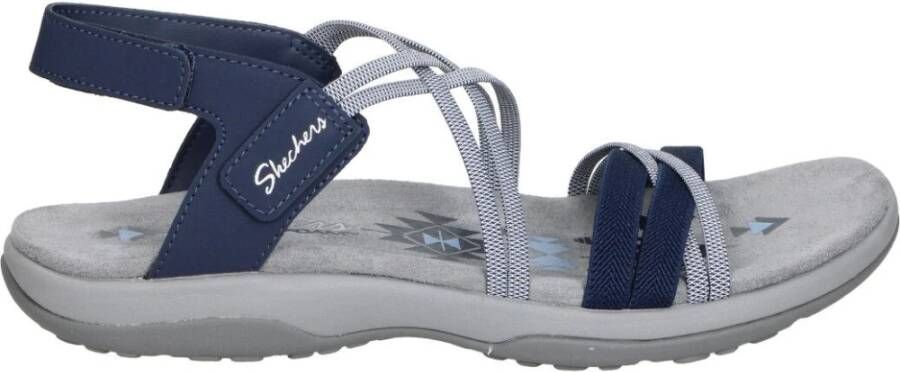 Skechers Blauwe Platte Sandalen voor Dames Reggae Slim Blauw Dames