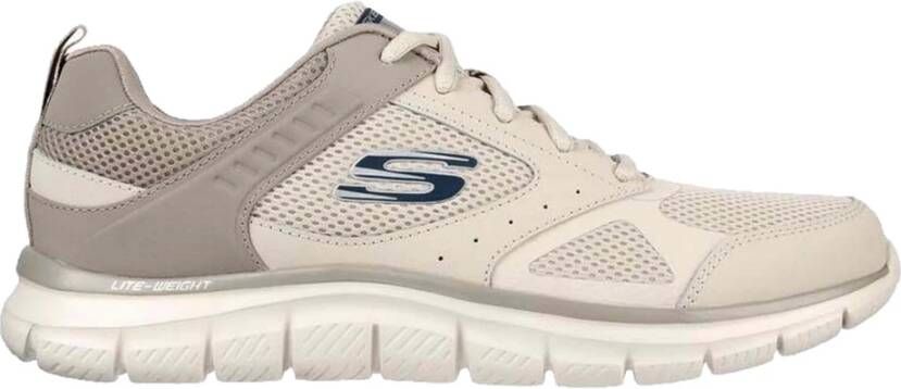 Skechers Heren Leder Textiel Sneakers Beige Heren