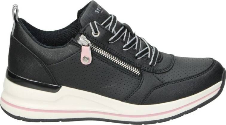 Skechers Stijlvolle Stoffen Sneakers voor Vrouwen Zwart Dames