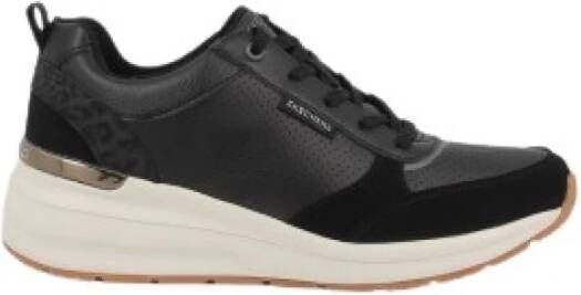 Skechers Geperforeerde Duraleather Sneakers Black Dames