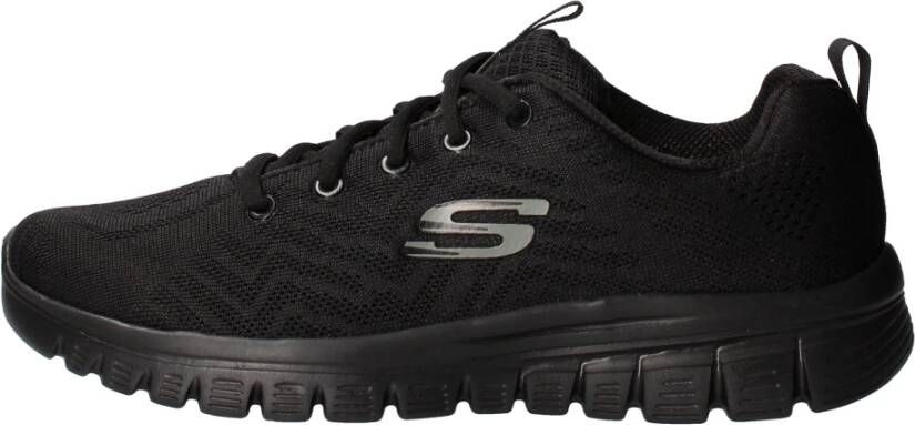 Skechers Sportieve Gebreide Sneaker Black Dames