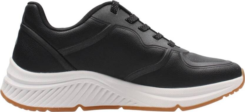 Skechers Sportieve Leren Sneaker met Arch Support Black Dames