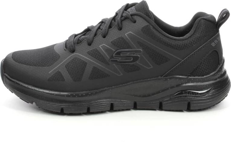 Skechers Sportieve Leren Sneaker met Arch Support Black Heren