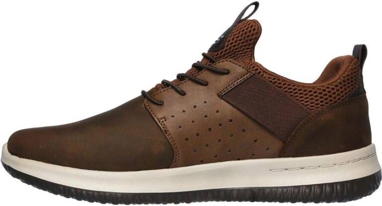 Skechers Sportieve Leren Sneakers Brown Heren