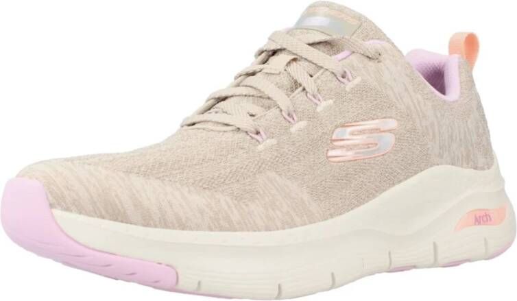 Skechers Stijlvolle Arch Fit Sneakers voor vrouwen Beige Dames