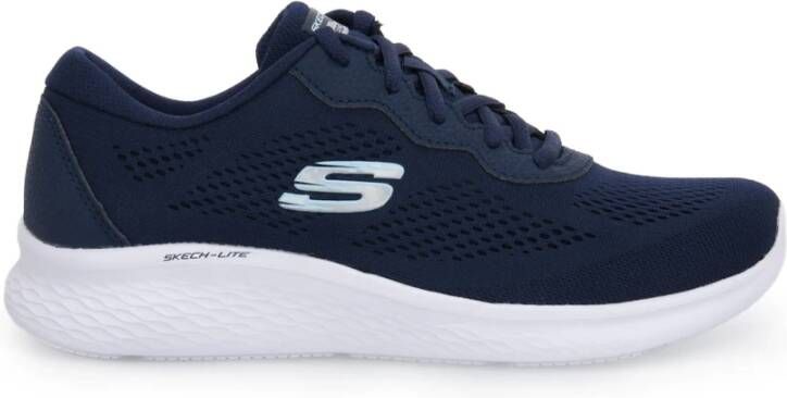 Skechers Stijlvolle leren sneakers voor vrouwen Blauw Dames