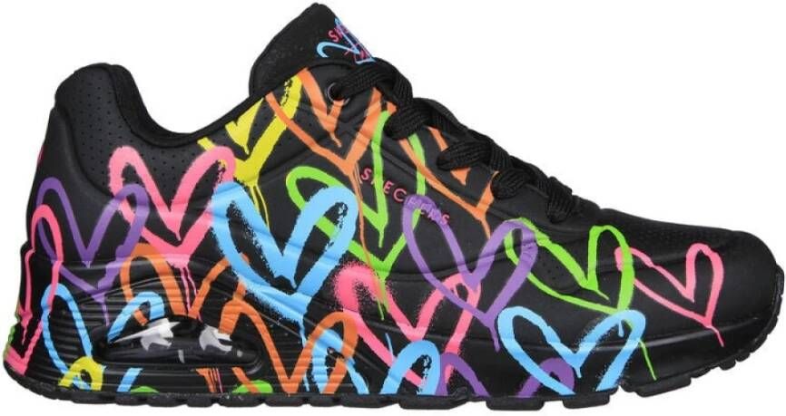 Skechers UNO-highlight love zwart multi Black Dames