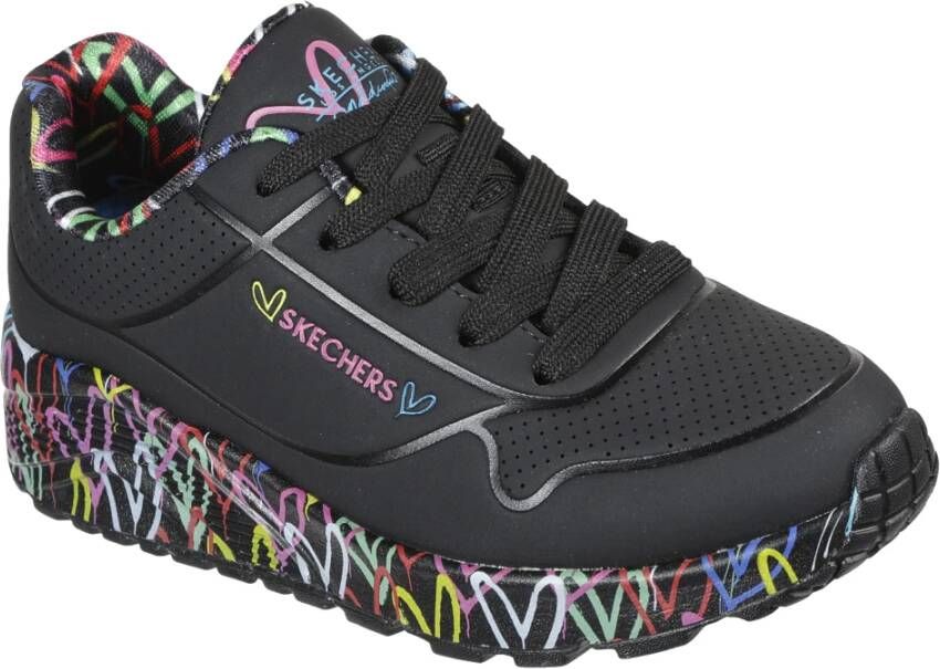 Skechers Uno Lite Lovey Luv 314976L Bkmt Zwart Dames