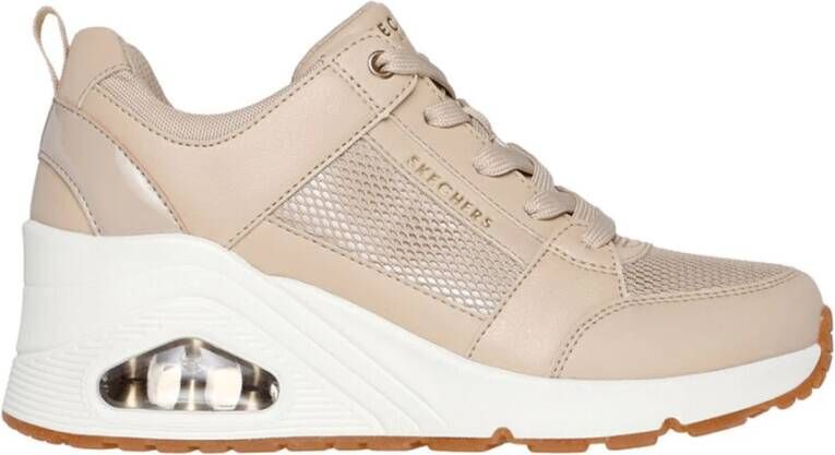 Skechers Wedge Sneaker met Air-Cooled Memory Foam Beige Dames