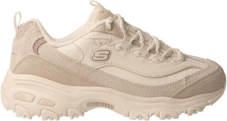 Skechers Witte en zand moderne damessneakers Beige Dames