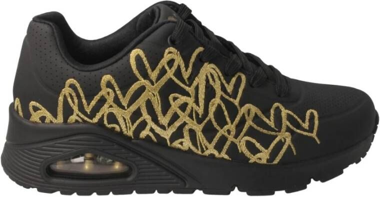 Skechers Zwart-Goud Hart Sneakers Black Dames