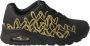 Skechers JGoldcrown Uno Golden Heart Sneakers Dames Zwart - Thumbnail 1