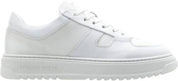 Sneaky Steve Casual Leren Sneaker met Geperforeerde Gaten White Unisex