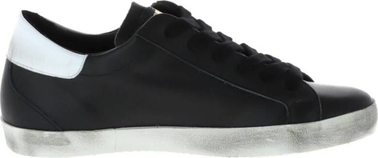 Sneaky Steve Zwarte Leren Slip-On Sportieve Sneakers Black Heren