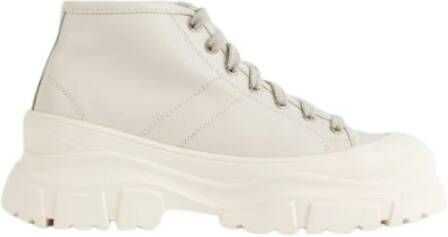 Sofie D'hoore Grijze Leren High-Top Sneakers White Dames