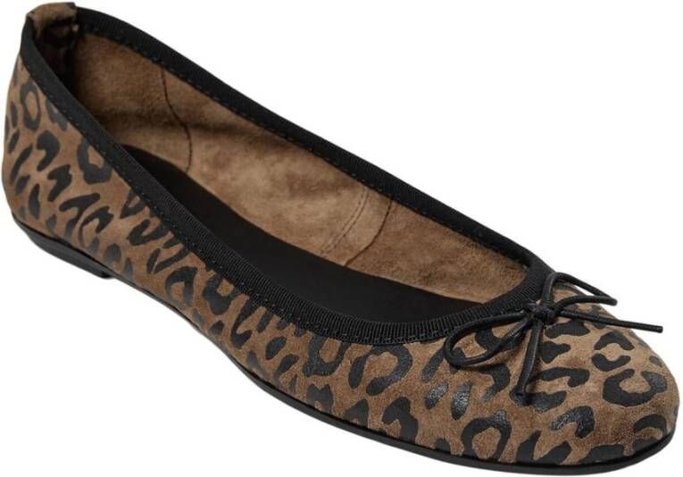 Sofie Schnoor Luipaard Ballerina Schoenen met Strik Detail Brown Dames