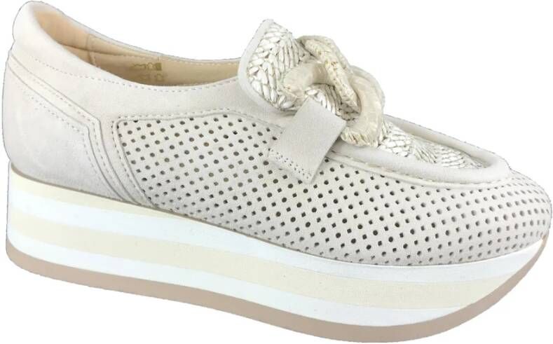 Softwaves Klassieke Mocassin Schoenen Beige Dames