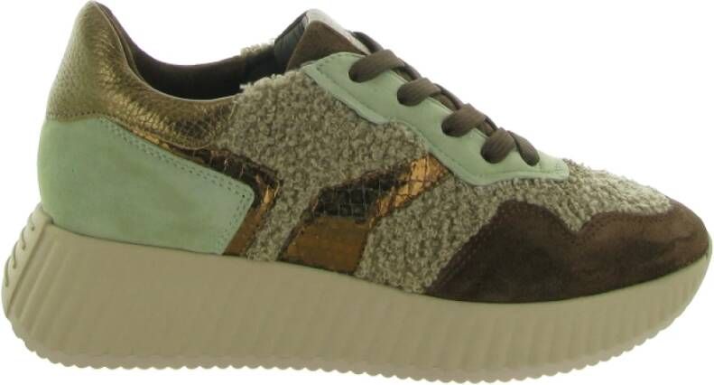 Softwaves Bruine Lage Dames Sneakers Brown Dames