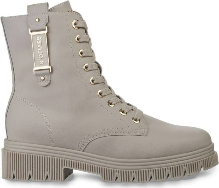 S.Oliver Beige Casual Gesloten Enkellaarsjes Gray Dames