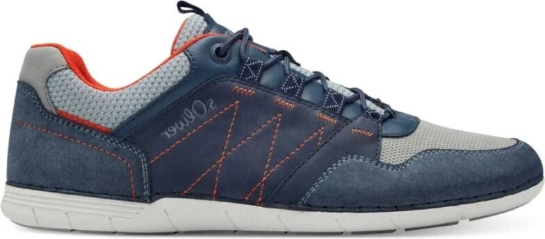 s.Oliver Blauwe Sneakers voor Mannen Multicolor Heren