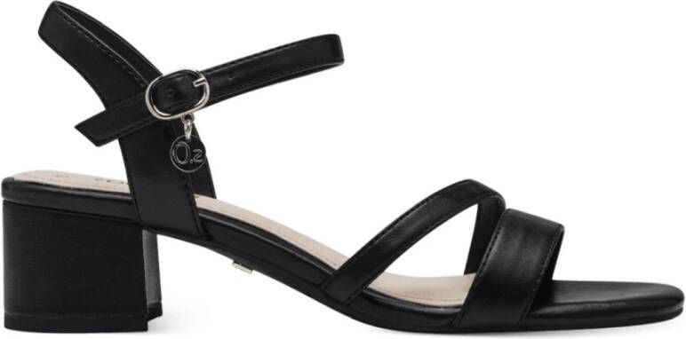 s.Oliver Elegante Zwarte Platte Sandalen Vrouwen Black Dames