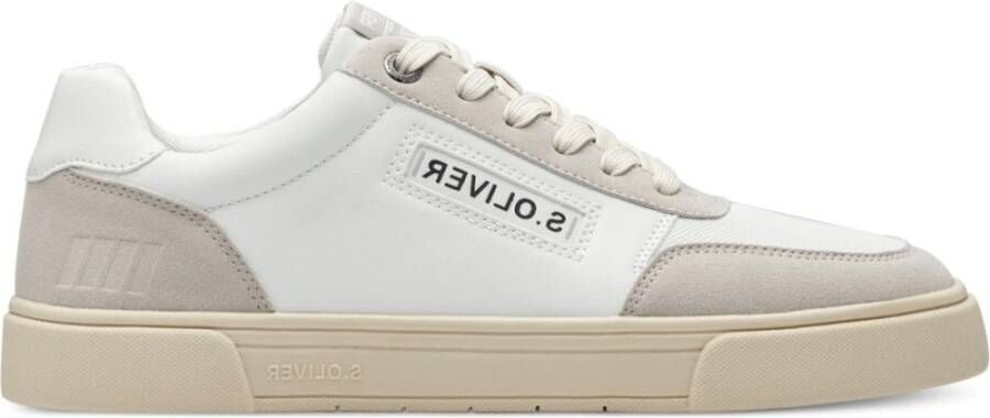 s.Oliver Witte Grijze Sneakers voor Mannen White Heren