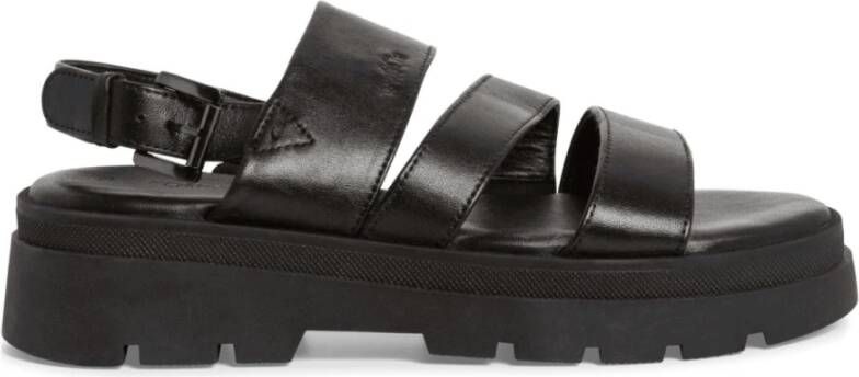 S.Oliver Zwarte Casual Platte Sandalen Vrouwen Black Dames