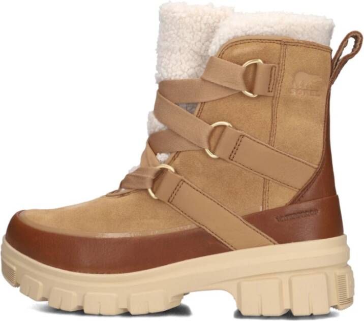 Sorel Elegante Bruine Leren Laarzen Brown Dames