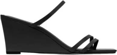 St. Agni Schapenleren Sleehak Sandalen Black Dames