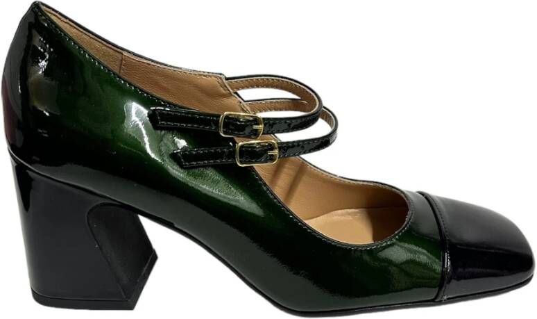 Status Groene en zwarte lakleren pumps Green Dames