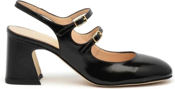 Status Zwarte Lakleren Slingback Schoenen Black Dames