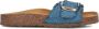 STEFANO LAURAN Slippers Dames Bio Gevlochten 1 Band Slipper Met Gesp Maat: 36 Materiaal: Leer Kleur: Blauw - Thumbnail 1