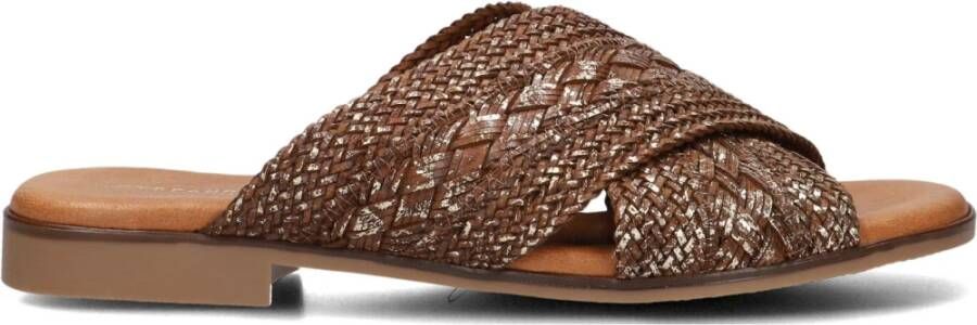 Stefano Lauran Gevlochten Dames Slippers Brown Dames