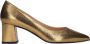 Stefano Lauran Dames Pumps Damesschoenen Leer Blokhak hoogte S3076 Goud - Thumbnail 3