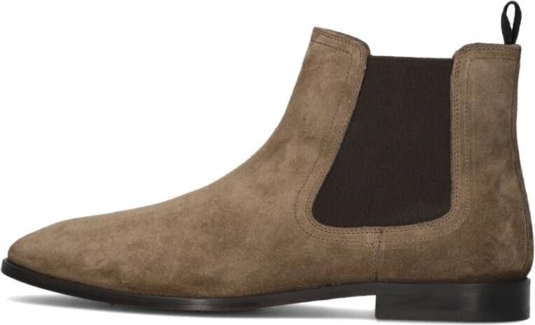 Stefano Lauran Taupe Suède Chelsea Boots voor Heren Beige Heren